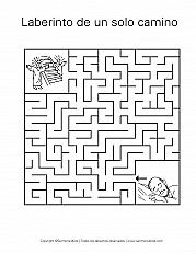Laberinto de un solo camino - hoja de actividad