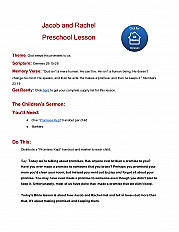 Jacob and Rachel Preschool Lesson