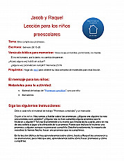 Jacob y Raquel Lección para los niños preescolares