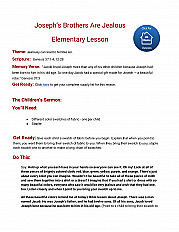 Joseph's Brothers Are Jealous - Elementary Lesson