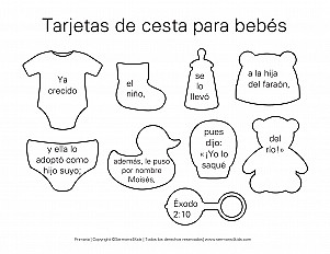Tarjetas de cesta para bebés - Hoja de actividad para primaria
