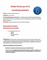 El bebé Moisés por el río  Lección para primaria
