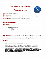 Baby Moses By the River - Preschool Lesson