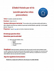 El bebé Moisés por el río Lección para los niños preescolares