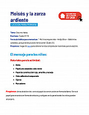 Moisés y la zarza ardiente Lección para primaria