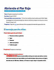 Abriendo el Mar Rojo Lección para los niños preescolares