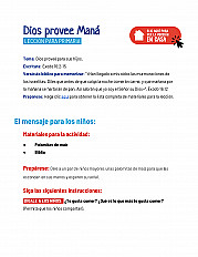 Dios provee Maná Lección para primaria