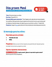 Dios provee Maná Lección para los niños preescolares