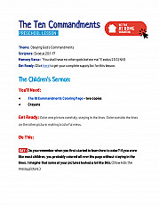 The Ten Commandments - Preschool Lesson