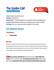 The Golden Calf - Preschool Lesson