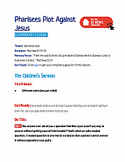 Pharisees Plot Against Jesus- Elementary