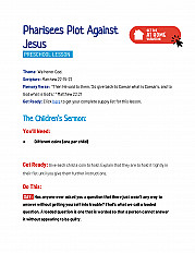 Pharisees Plot Against Jesus- Preschool Lesson