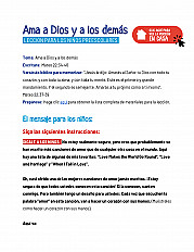 Ama a Dios y a los demás  Lección para los niños preescolares