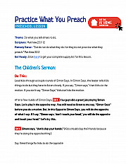 Practice What You Preach - Preschool Lesson