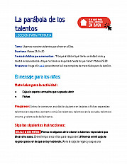 La parábola de los talentos Lección para primaria