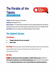The Parable of the Talents - Preschool Lesson
