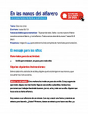 En las manos del alfarero Lección para primaria