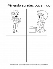 Viviendo agradecidos amigo - hoja de actividad para primaria