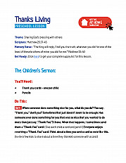 Thanks Living - Preschool Lesson