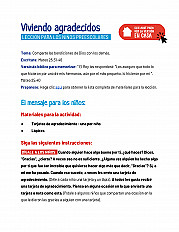 Viviendo agradecidos Lección para los niños preescolares