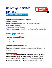 Un mensajero enviado por Dios - Lección para primaria superior
