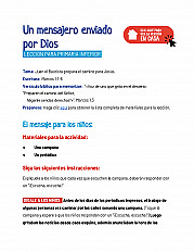 Un mensajero enviado por Dios - Lección para primaria inferior