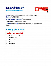 La luz del mundo - Lección para los niños preescolares