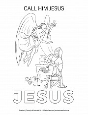 Call His Name Jesus Coloring Page Hand-out