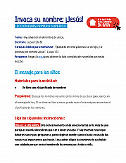 Invoca su nombre_ ¡Jesús!  Lección para primaria superior