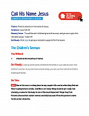 Call His Name Jesus - Lower Elementary Lesson
