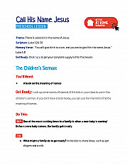 Call His Name Jesus - Preschool Lesson