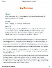 New Beginnings Sermon