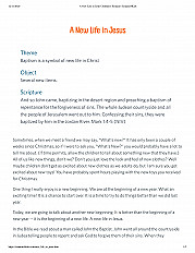 A New Life In Jesus Sermon