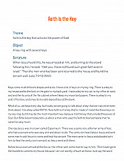 Faith Is the Key Sermon