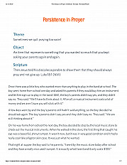 Persistence in Prayer Sermon