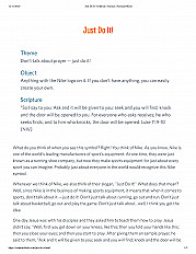 Just Do It! Sermon