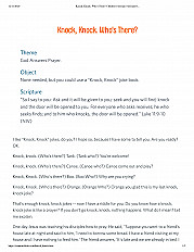 Knock, Knock. Who's There? Sermon