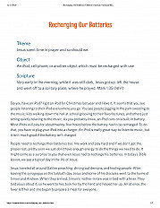 Recharging Our Batteries