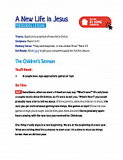 A New Life in Jesus - Preschool Lesson