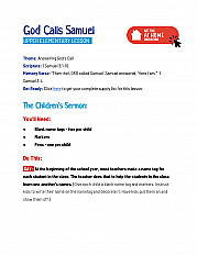 God Calls Samuel Upper Elementary Lesson