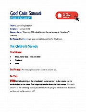 God Calls Samuel Preschool Lesson