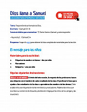 Dios llama a Samuel  Lección para primaria inferior