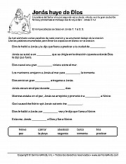 Jonás huye de Dios - Completa los espacios