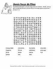 Jonás huye de Dios - búsqueda de palabras