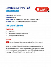 Jonah Runs From God - Preschool Lesson