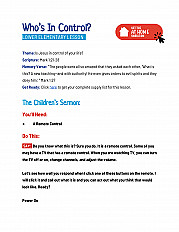 Who's In Control - Lower Elementary Lesson