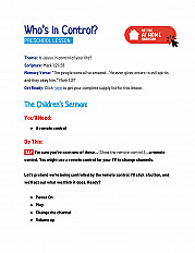 Who's In Control - Preschool Lesson