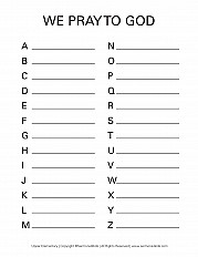 We Pray To God Upper Elementary Handout