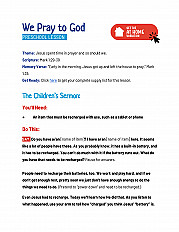 We Pray to God - Preschool Lesson