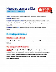 Nosotros oramos a Dios Lección para preescolar